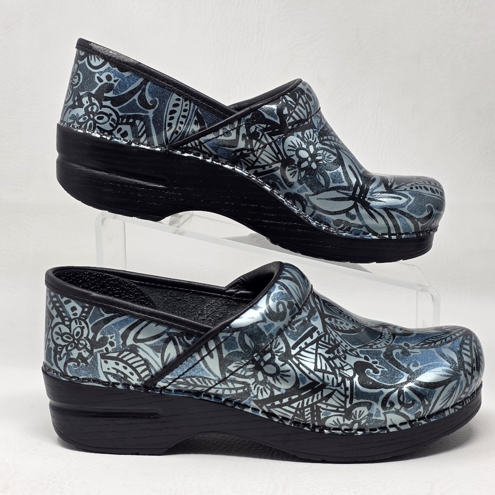 Dansko Womens Professional Floral Patent Clog Size 39 EU 8.5-9 US Pre-owned - Picture 2 of 15